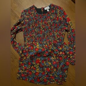 Ingrid & Isabel Floral Smocked Top - Red, Blue, Yellow